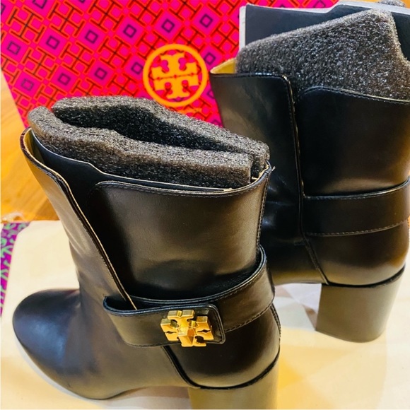 Tory Burch Kira Leather Block Heel Booties - Picture 3 of 5